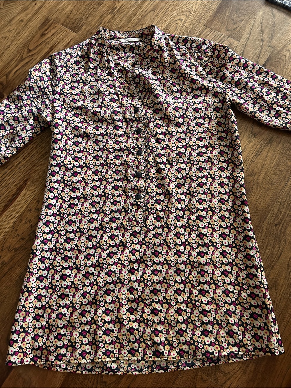 Tucker Floral Tunic Dress in Black, Cream, Pink